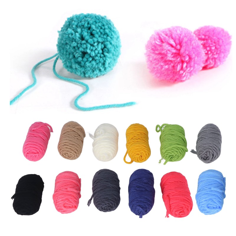 Pompom Maker 4 Different Sizes Easy Operation Plastic Pom Maker