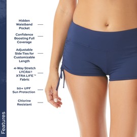 BEACH HOUSE Blake - Traje de baño de Bikini Ajustable con Lazo Lateral, Cobertura Completa con Control de Abdomen, Almirante, 10