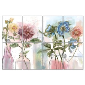 HONORIA 8 Pack Art Acoustic Panels 48X32Inches Sound Absorbing Panels,Self-adhesive Soundproof Wall Panels,Decorative Acoustical Wall Panels,Acoustic Treatment for Home Office&Recording Studio