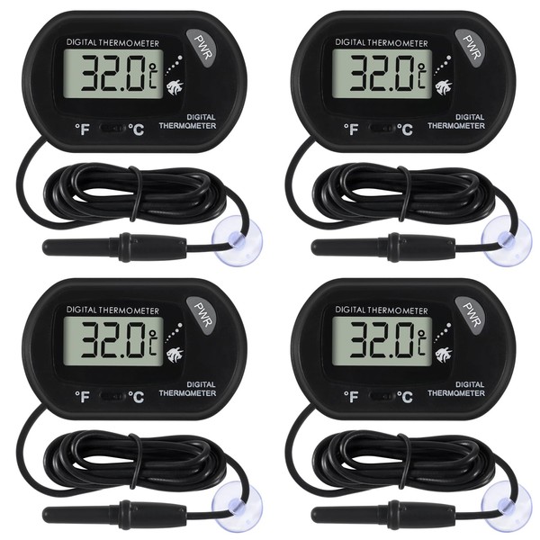4Pcs Aquarium Thermometer Fish Tank Thermometer Reptile Thermometer Terrarium Water