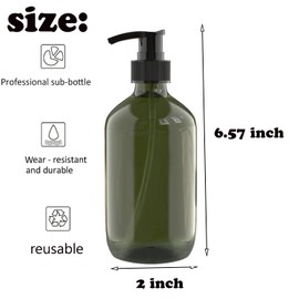 2 PCS 10 OZ Pump Bottle Plastic Pump Lotion Dispenser Empty Bottles for Shampoo Lotion Body Wash, Multicolor