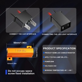 AUXIRACER H7 LED Headlight Anti Flicker Adapter Error Free Canceler Canbus Lamps Decoder