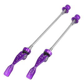 X AUTOHAUX 2pcs Bicycle Mountain Bike Wheel Front Rear Quick Release Lever Skewer Axle Wheel Hub Purple