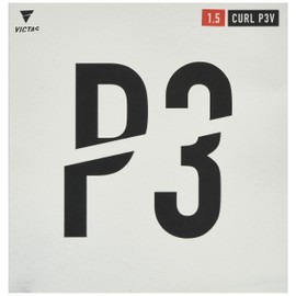 VICTAS 220020 Table Tennis Rubber, High Grain Rubber, Curl P3V, Red (0040), 0.5