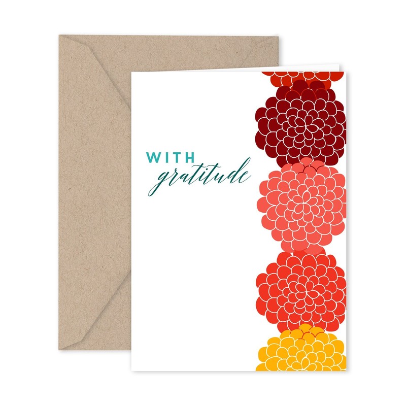 Paper Frenzy Vibrant Fall Floral Thank You Note Cards and