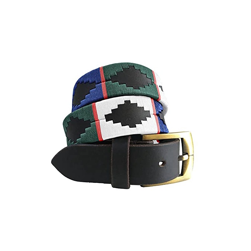 Carlos Diaz Unisex Argentina Ntinisches/Embroidered Polo genuine leather belt -