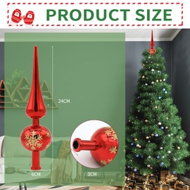 Aohcae Pack of 1 Christmas Tree Topper, Red, Tree Topper, Christmas Tree Topper, Red Christmas Tree Toppers for Christmas Tree Decorations (Red)
