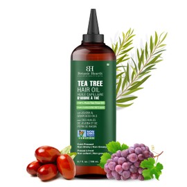 Botanic Hearth 100% Pure Tea Tree Oil for Hair Growth | Infused with Jojoba & Grapeseed Oils | Hair Oil Repairs Dry Damaged Hair, Strengthening, Healthier - Hair Tonic, 6.7 fl oz
