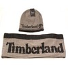 Timberland Gray Knit Scarf & Reversible Beanie Men's One Size