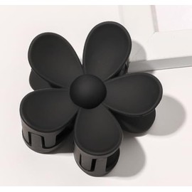 JJLFresheners Hair Clip, Candy Colored Flower Hair Clip Big Cute Claw Clips, Thick Hair, Scrub, Hair Clip (Black, 1 Count)