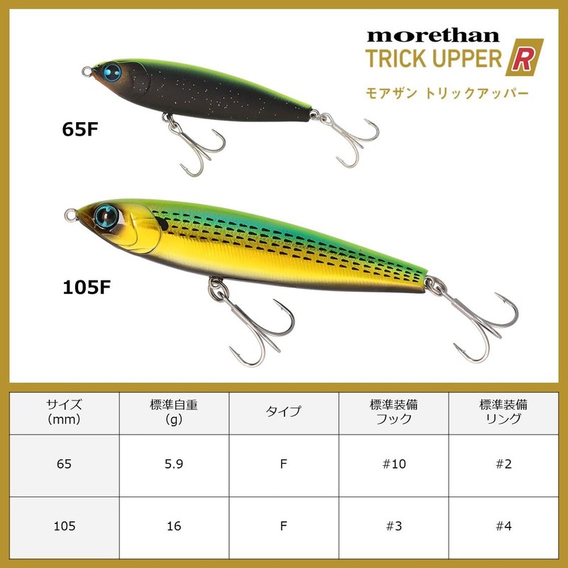 DAIWA Lure/Saltwater (Plug) MORETHAN Trick Upper R65F Lime Pearl Sand