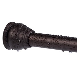 SZXIMU Spring Tension Curtain Rod 43-72 Inches, Never Rust and Non-Slip Shower Curtain Rods with Brushed Metal Round Finial, Bronze