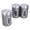 3Pcs Storage Jar Stainless Steel Food Tea Nut Container with