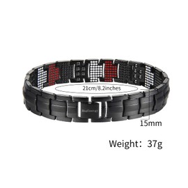 MagEnergy Pure Titanium Bracelet for Men 4 Elements 591pcs Minerals Magnetic Bracelet for Men Anniversary, Christmas, Valentine's Day Gifts