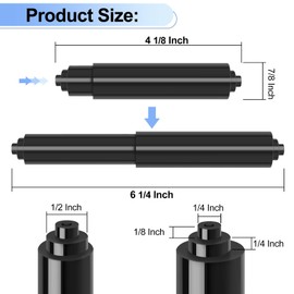 Rindion 4 Pack Toilet Paper Holder Spring Rod, Black Toilet Paper Roller Replacement, Plastic Toilet Paper Holder Replacement Rod
