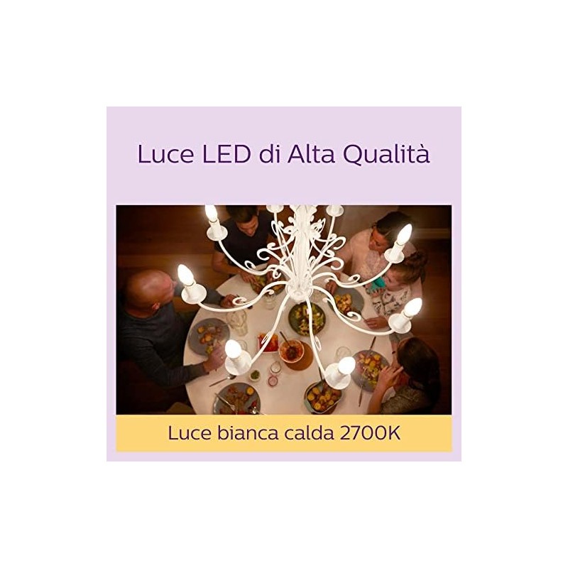 PHILIPS Bombilla LED de luz blanca cálida, 40 W, E14,