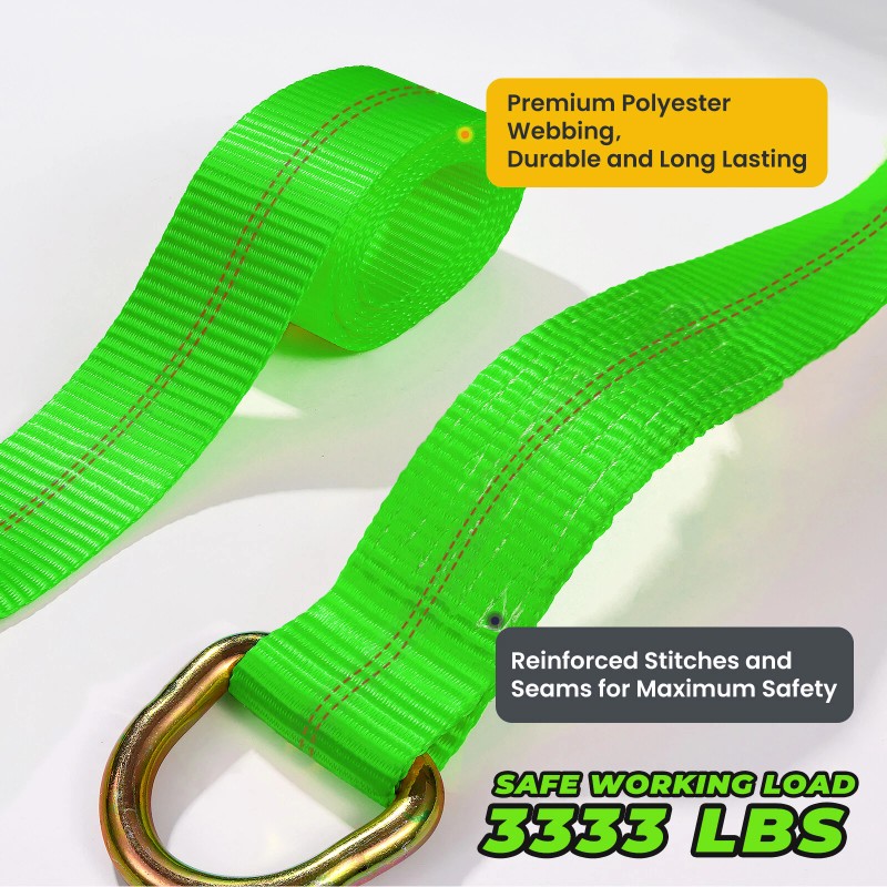 TREKASSY 4 Pack Axle Straps Car Hauler Trailer Tire Tie