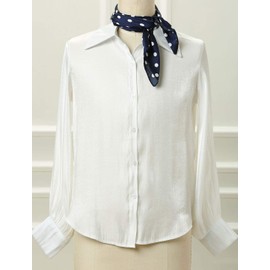 Allegra K Silk Scarf, Square, 27.6 inches (70 cm), Polka Dot, Square Scarf, Neckerchief, Hair Ornament, Office, Uniform, Navy Blue, 27.6 x 27.6 inches (70 x 70 cm)