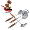 4Pcs/Set 304 Stainless Steel Rosewood Cooking Utensils Cookware Set Kitchen