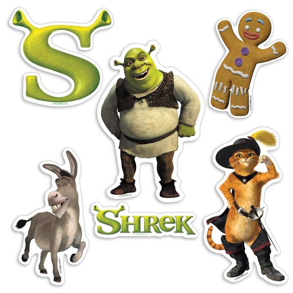 Shrek Collectible Stickers with Donkey, Gingy and Puss 'n Boots