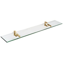 Spancraft Glass M-12x14-Brushed Bronze Monarch Glass Shelf, Brushed Bronze, 12" x 14"