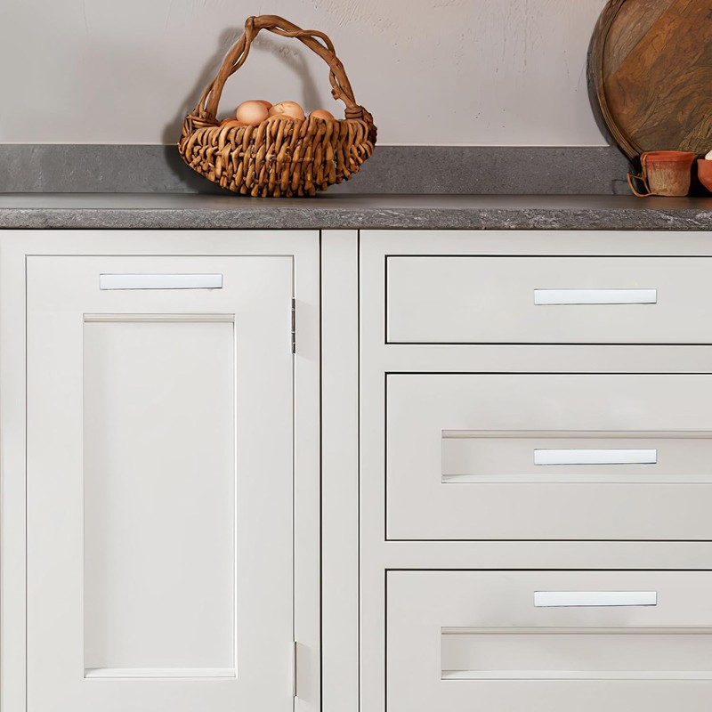 khtumeware 5 Pack 5 Inch(128mm) Polished Chrome Square Cabinet Pulls