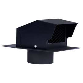LTSEAME 4 inch Roof Vent Cap, Removable Roof Vent, Bathroom Exhaust Roof Vent for Dryer, Galvanized Steel with Damper for Ventilation System, Black