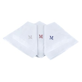 Monogrammed Handkerchiefs for Men - Soft Hankies for Men + Great Monogrammed Gifts - Intial M