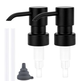 RONGOGH 2 Pack Matte Black Bathroom countertop Stainless Steel Lotion Dispenser Pump (Black), KFA21