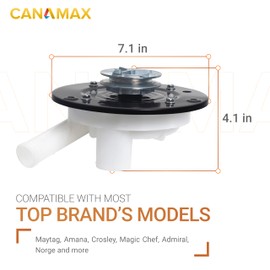 Canamax 21001906 Washer Drain Pump with Pulley - Compatible with Maytag Admiral Magic Chef Washers - Replaces 35-6434 WP35-6465 WP35-6780 AP6008663 21001906