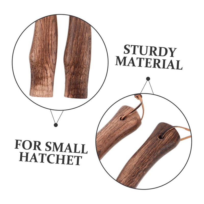 Sosoport 2pcs Sturdy Wooden Axe Handle Comfortable Grip Replacement for