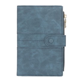 Passport Holder RFID Women Passport Cover Case Waterproof PU Leather Passport Wallet for Travel Business Trip Blue
