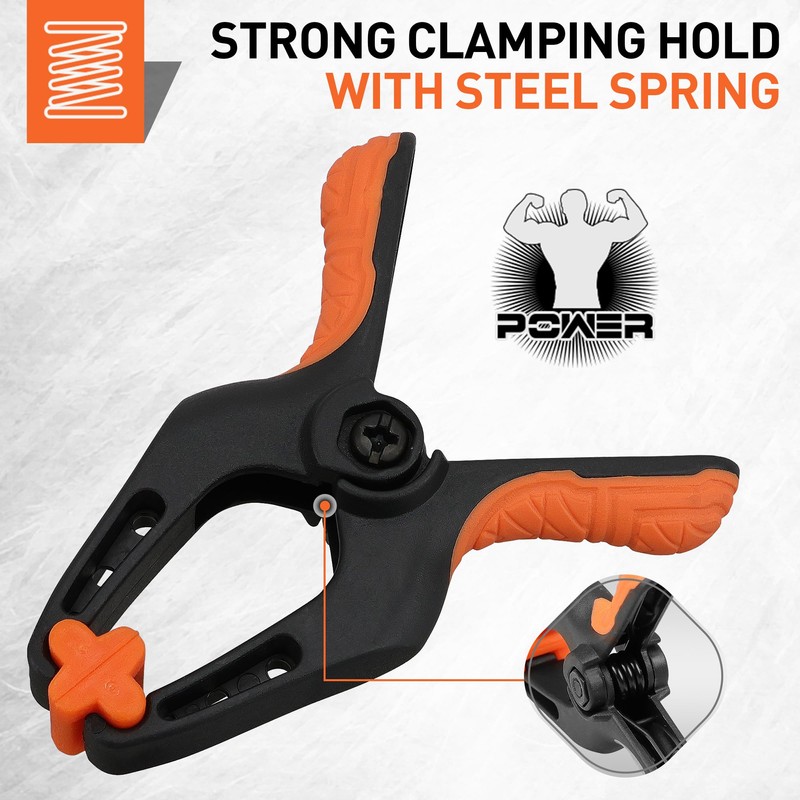 HORUSDY 16-Pack Spring Clamps Heavy Duty, 3-inch Mini Clamps for