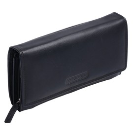 Otario Women's Leather long Purse 18,5 x 10 x 3,5 cm Black