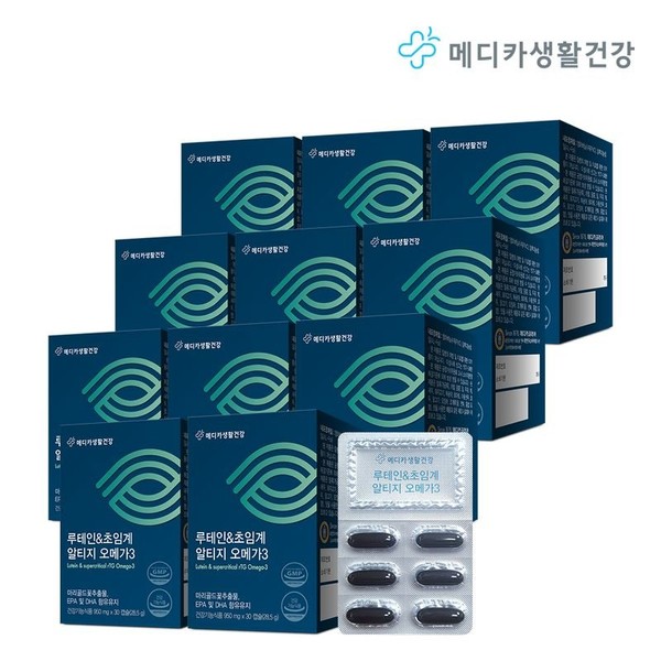 Medica Life &amp; Health Lutein &amp; Supercritical Altige Omega 3 11 boxes/11 months, single option / 메디카생활건강 루테인&초임계 알티지 오메가3 11박스/11개월, 단일옵션