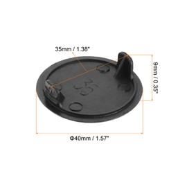 uxcell 10Pcs Hinge Hole Covers, 35mm(1-3/8") Dia Plastic Concealed Hole Cover Round Flush Type Caps for Furniture Cabinet Cupboard, Black