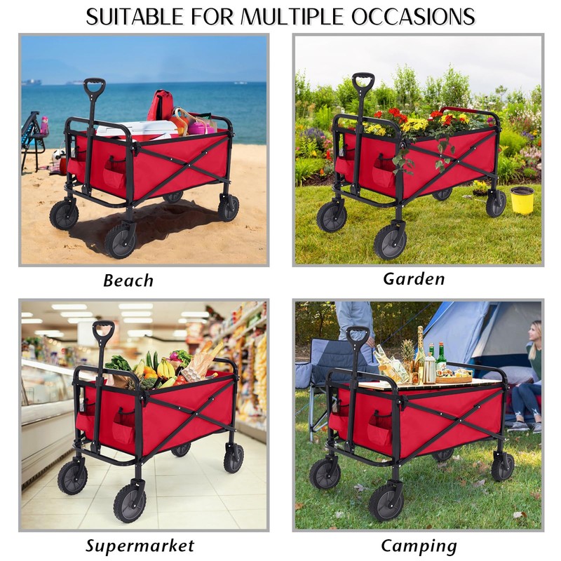 ABCCANOPY Folding Collapsible Utility Wagon Cart Outdoor Garden Shopping Camping