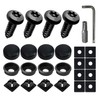 WINUERK 4Sets Black Anti Theft License Plate Screws Kits, Rustproof