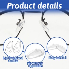 25 Pairs Eyeglasses Nose Pads, Soft Silicone Glasses Nose Pads Replacement Kit Silicone Noses Pad for Eyeglasses with Mini Screwdriver Screws, Non-Slip Comfortable Noses Piece for Glasses Sunglasses