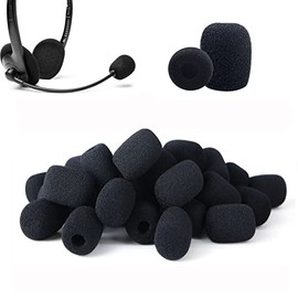 30Piezas Fundas de Espuma para Micrófonos,8mm Micrófono Lavalier Parasol para Micrófono de Solapa, Parabrisas Funda para Auriculares, Negro