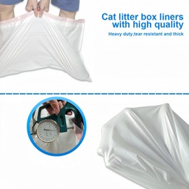 BoPaBeBo Litter Box Liners, 10 Count Cat Litter Box Liners Jumbo: 36 * 19 inch, Heavy Duty Cat Box Liner Disposable (Unscented)