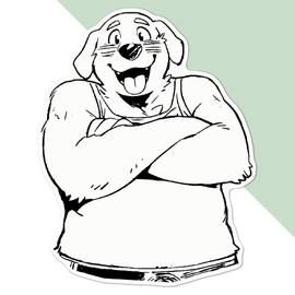 Large 210mm 'Golden Retriever Furry' Permanent Sticker Decal for Cars/Windows/Bins/Walls etc (DW00139974)