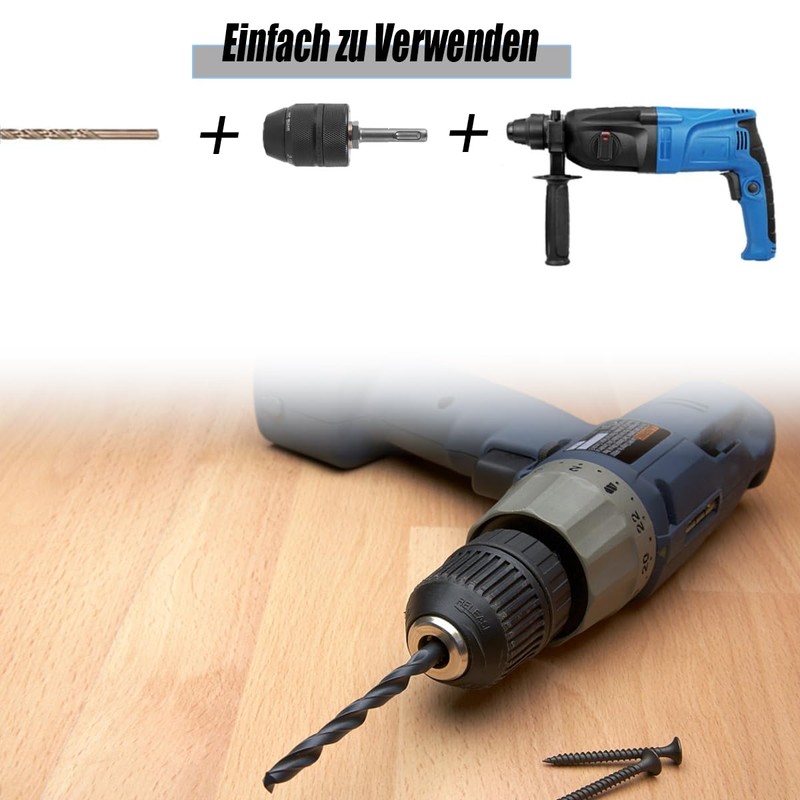 Moyata 2-13 mm Drill Chuck Adapter, Keyless Drill Chuck, 3