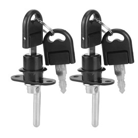 Cajón Escritorio Armario Gabinete Cerradura de émbolo, 2 Piezas Muebles Cajón Armario Archivador Cerradura con Llaves Seguridad de Oficina Muebles de Bricolaje Hardware(19mm black single lock)