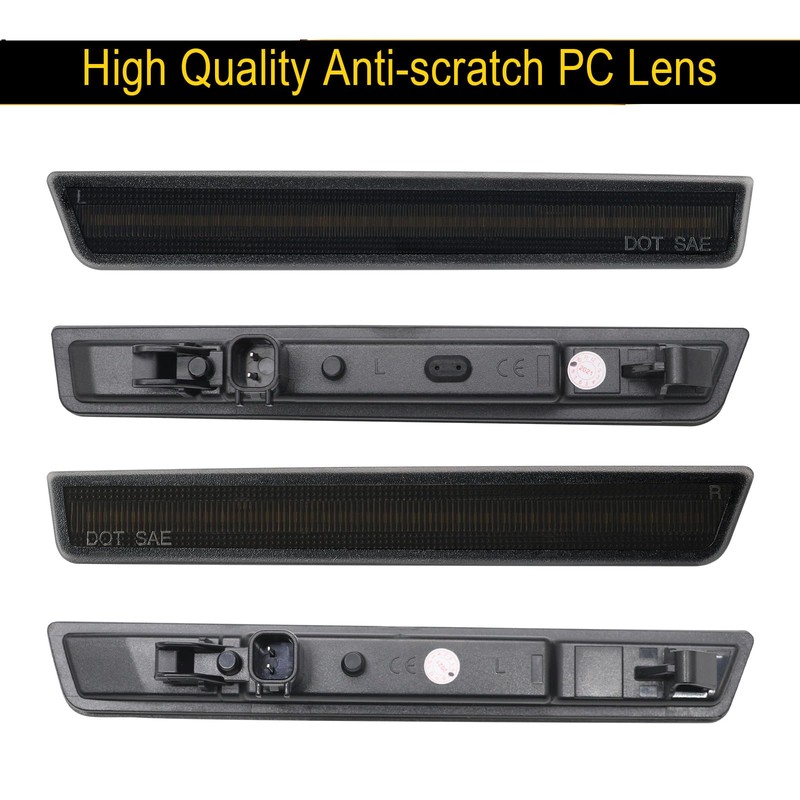 R&F Auto Side Marker Lights Replacement for Challenger 2015-2023 Front