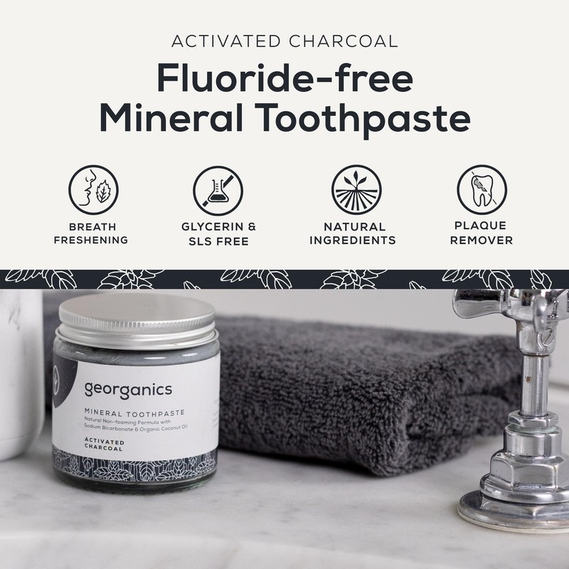 georganics Toothpaste 60mL, Toothpaste (Activated Charcoal)