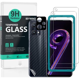 Ibywind para Realme 9 Pro 5G 6.4, 2 Protector Pantalla1 Protector Cámara1 Protector Trasera Fibra Carbono,Cristal Templado