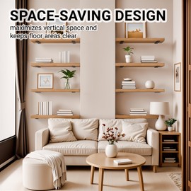 SKYSEN 4 Pack 10" Floating Shelf Bracket, Shelves Brackets, Wood Shelving Brackets Hardware - Heavy Duty - 4/6/8/10/12 inch - Real Hidden Bracket Design（tzj10-4）