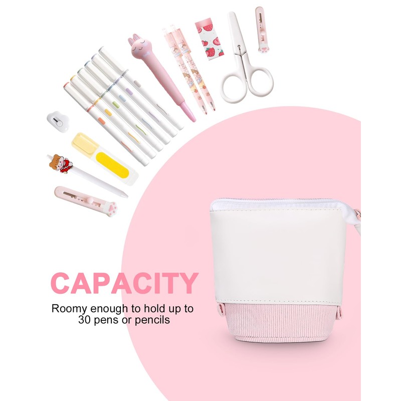 Xespis Pencil Case with Zip, Telescopic Pencil Case