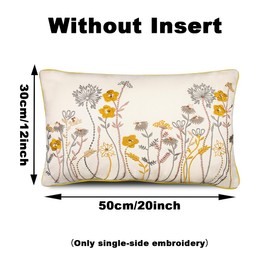 ZGQHZR Embroidered Pillow Covers 12x20 Inch Decorative Throw Pillow Covers Couch Pillow Covers for Living Room Sofa Bed (White)